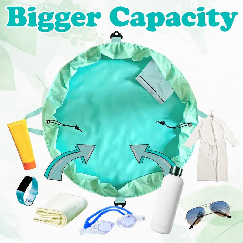 YERGOFE Wetsuit Changing Mat - 90x90cm | 600D Sandproof Beach Bag with Storage Pockets | Drawstring Tote for Surfing, Camping & Family Beach Days - Image 4